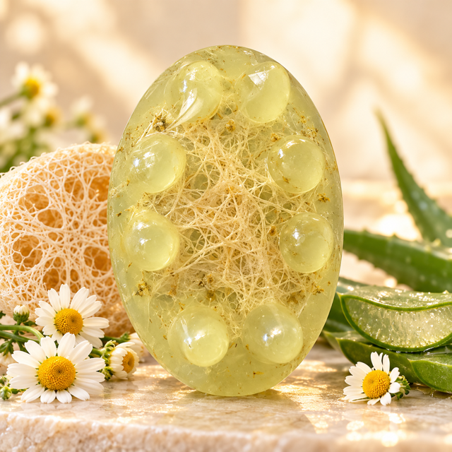 Chamomile + Aloe Vera Massage Loofah Soap